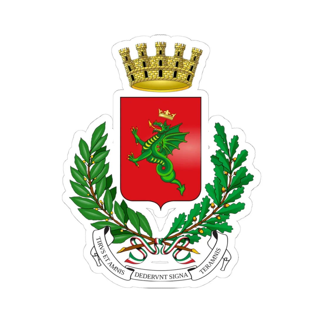 Terni-Stemma (Italy) (Coat of Arms) STICKER Vinyl Kiss-Cut Decal 4 Inch White - The Sticker Space
