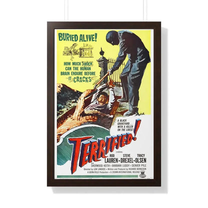 TERRIFIED 1962 - Framed Movie Poster 20" x 30" Walnut - The Sticker Space