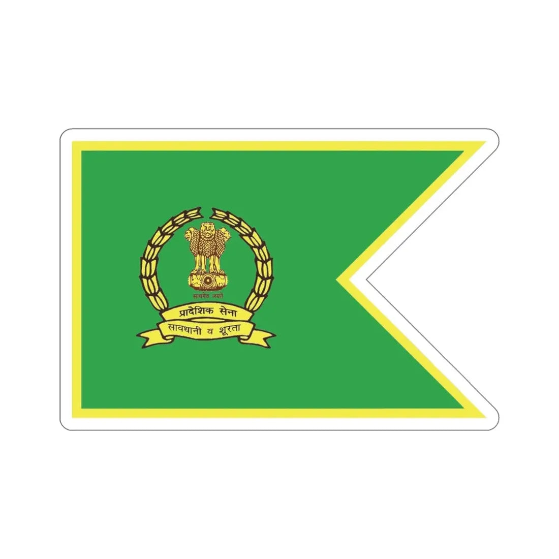 Territorial Army Flag (India) STICKER Vinyl Die-Cut Decal 4 Inch - The Sticker Space