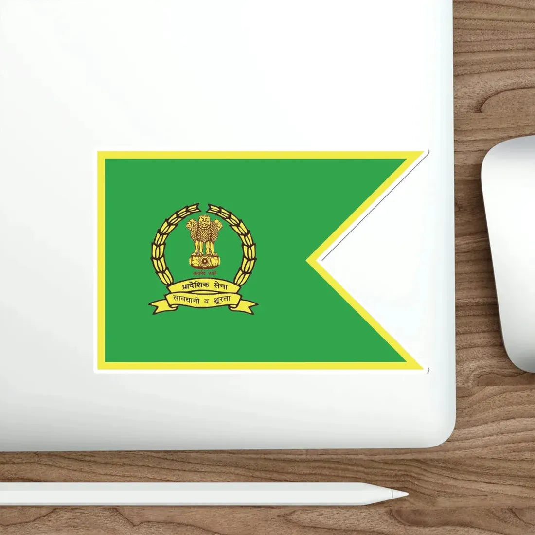 Territorial Army Flag (India) STICKER Vinyl Die-Cut Decal - The Sticker Space