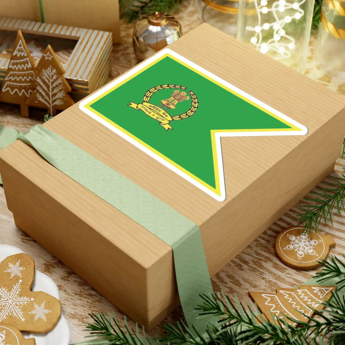 Territorial Army Flag (India) STICKER Vinyl Kiss-Cut Decal - The Sticker Space