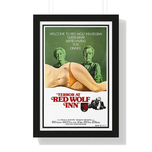 TERROR AT RED WOLF INN 1972 - Framed Movie Poster 16″ x 24″ Black - The Sticker Space