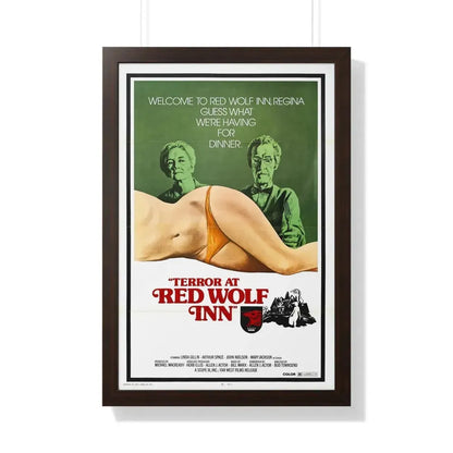 TERROR AT RED WOLF INN 1972 - Framed Movie Poster 20" x 30" Walnut - The Sticker Space