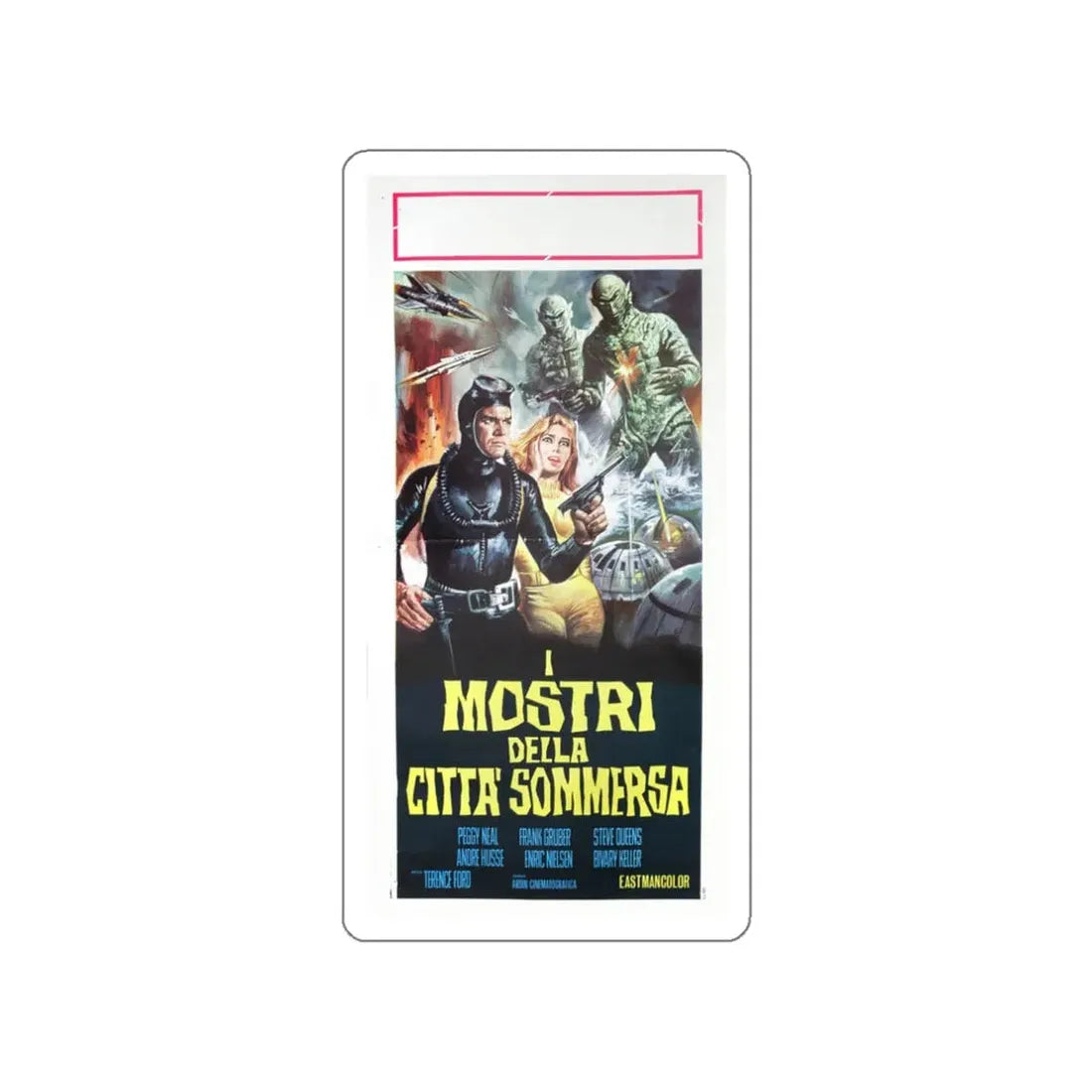 TERROR BENEATH THE SEA (ITALIAN) 1966 Movie Poster STICKER Vinyl Die-Cut Decal 3 Inch - The Sticker Space