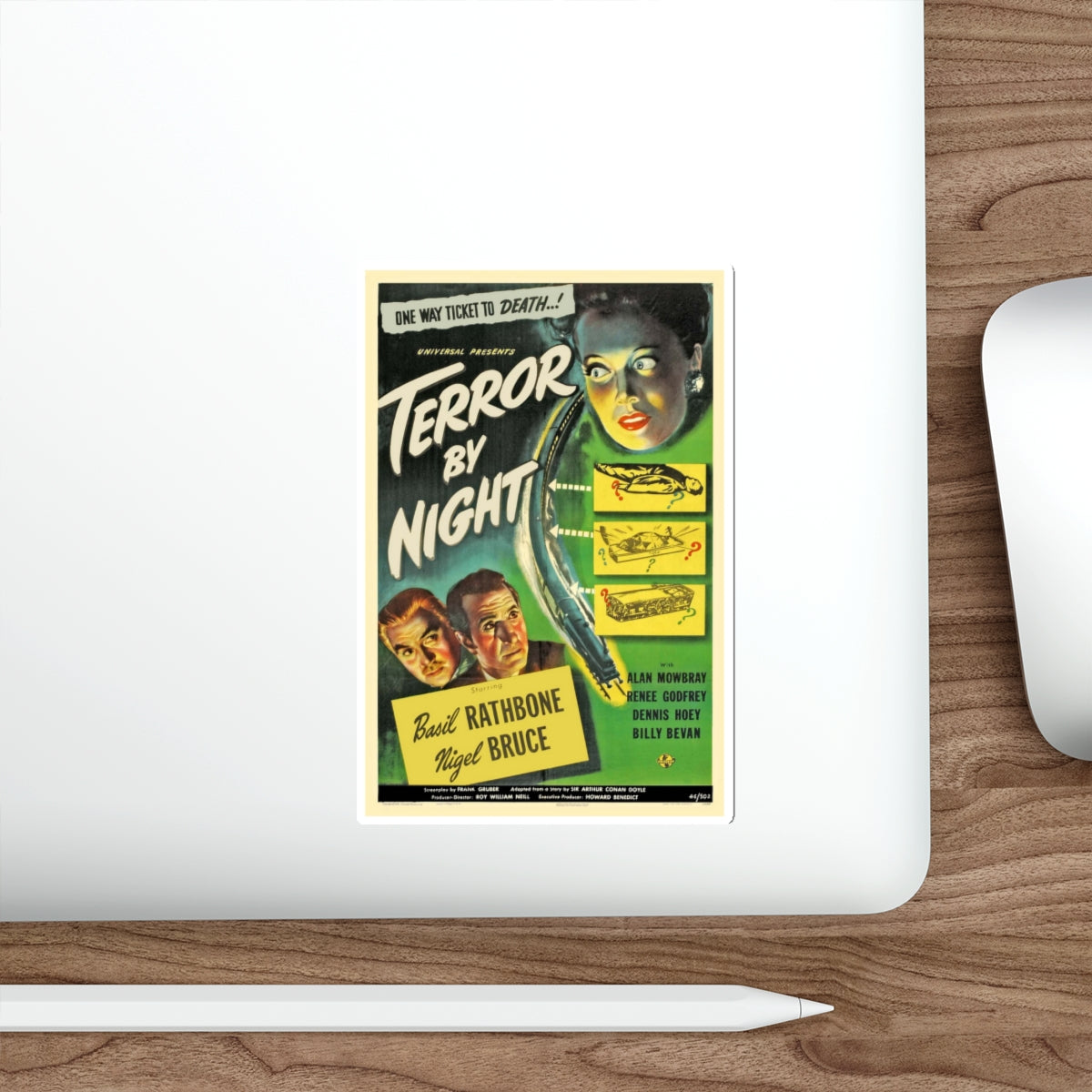 TERROR BY NIGHT 1946 Movie Poster STICKER Vinyl Die-Cut Decal-The Sticker Space