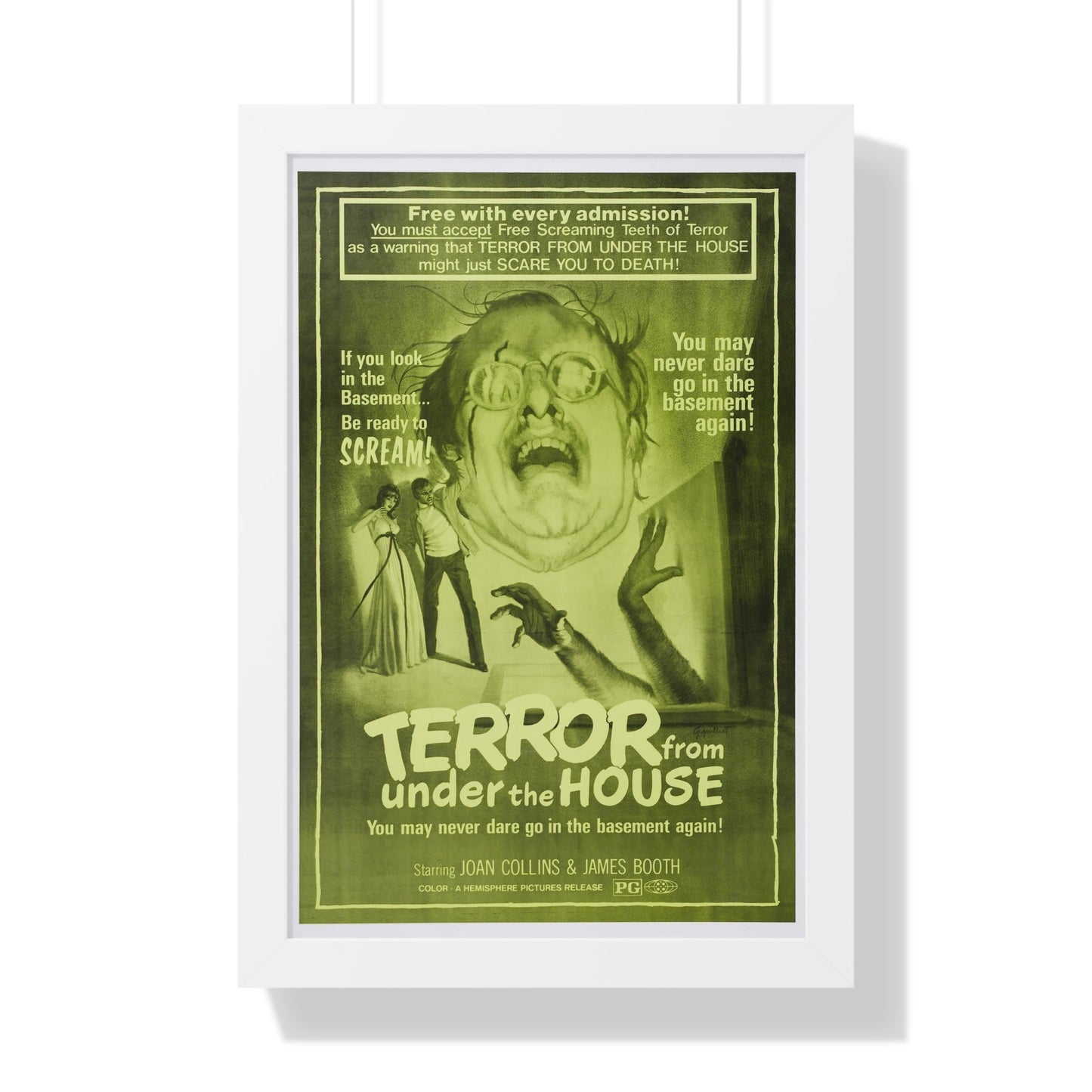 TERROR FROM UNDER THE HOUSE (AFTER JENNY DIED) 1971 - Framed Movie Poster-16″ x 24″-The Sticker Space