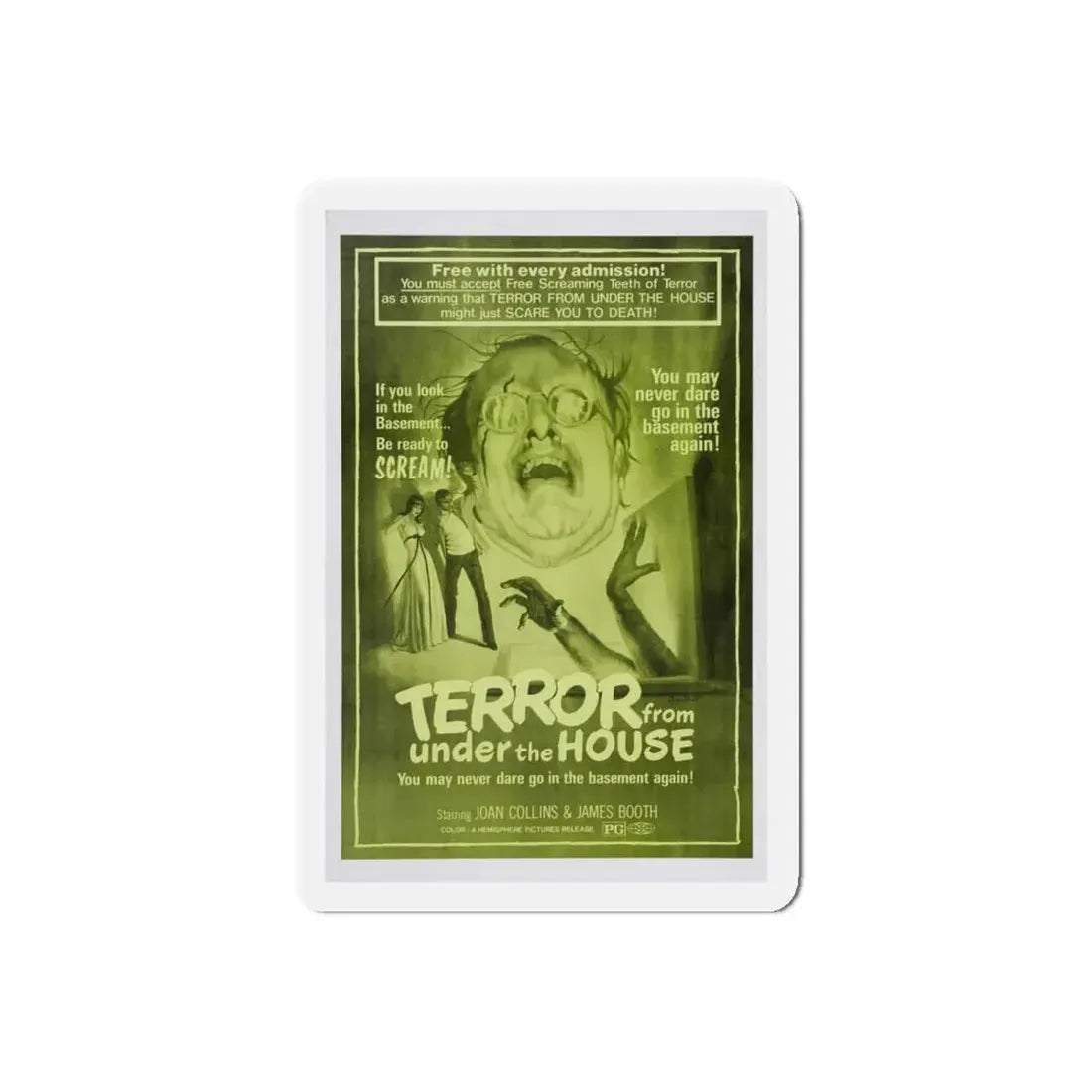 TERROR FROM UNDER THE HOUSE (AFTER JENNY DIED) 1971 Movie Poster - Refrigerator Magnet 6 Inch Die-Cut - The Sticker Space
