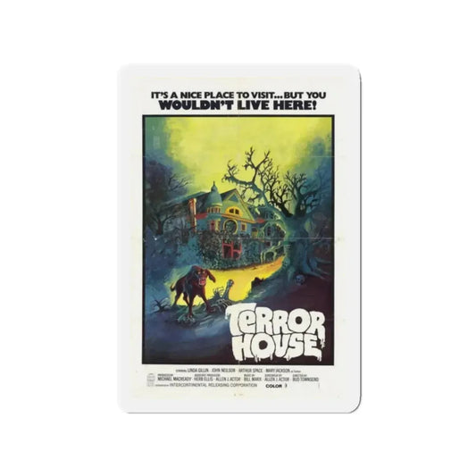 TERROR HOUSE (TERROR AT RED WOLF INN) 1972 Movie Poster - Refrigerator Magnet 2 Inch Die-Cut - The Sticker Space