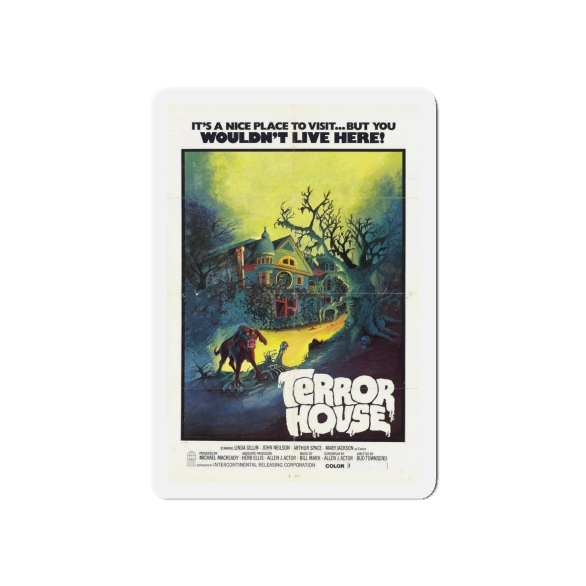 TERROR HOUSE (TERROR AT RED WOLF INN) 1972 Movie Poster - Refrigerator Magnet-3" x 3"-The Sticker Space