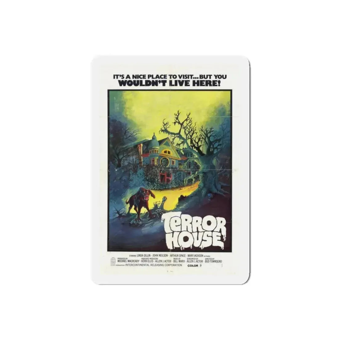 TERROR HOUSE (TERROR AT RED WOLF INN) 1972 Movie Poster - Refrigerator Magnet 5 Inch Die-Cut - The Sticker Space