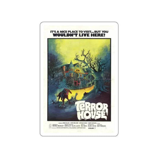 TERROR HOUSE (TERROR AT RED WOLF INN) 1972 Movie Poster STICKER Vinyl Die-Cut Decal 2 Inch - The Sticker Space