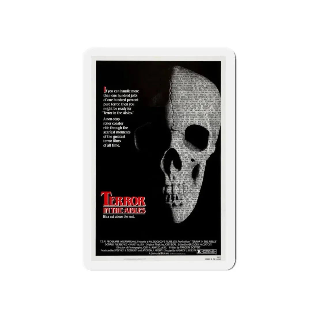 TERROR IN THE AISLES 1984 Movie Poster - Refrigerator Magnet 3 Inch Die-Cut - The Sticker Space