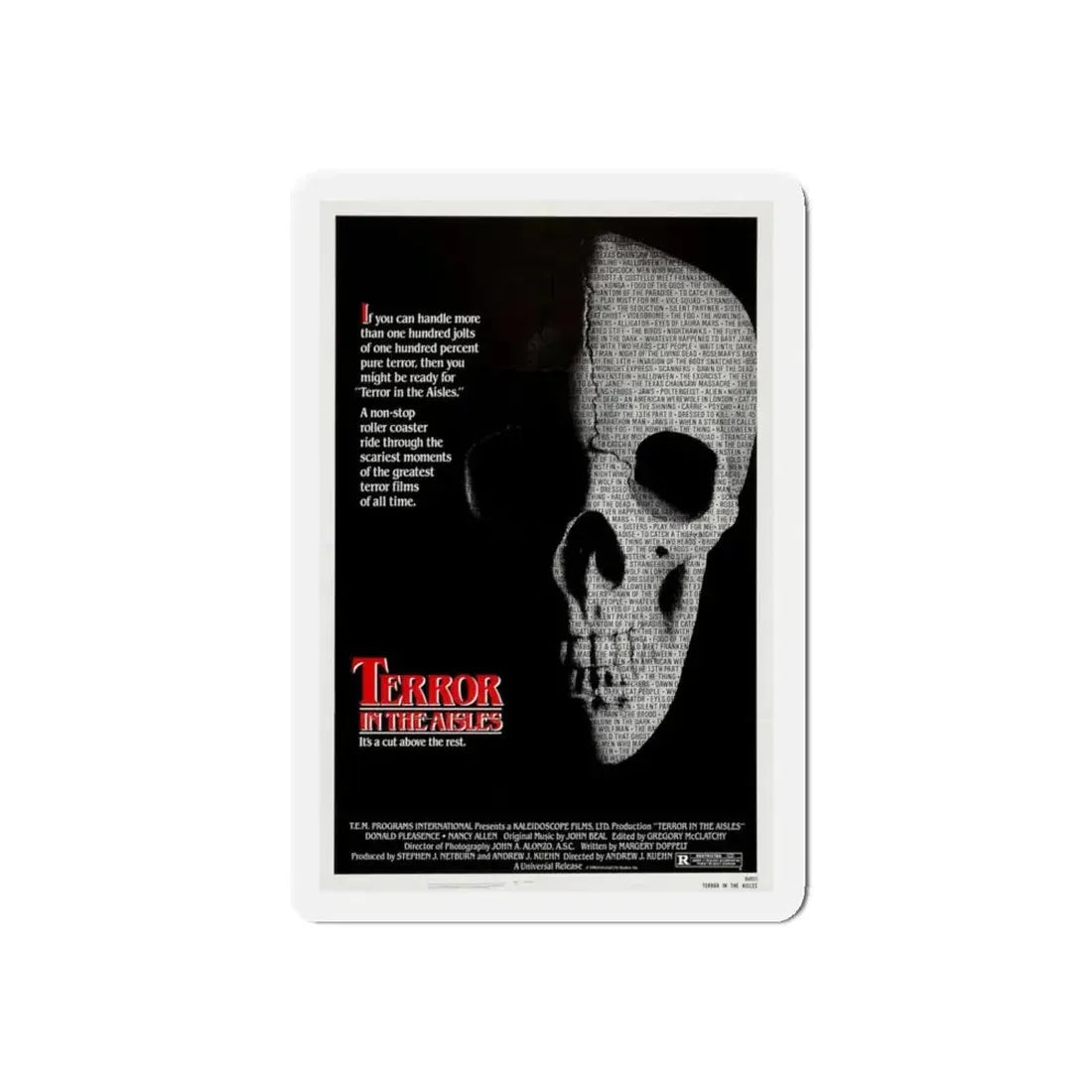 TERROR IN THE AISLES 1984 Movie Poster - Refrigerator Magnet 4 Inch Die-Cut - The Sticker Space