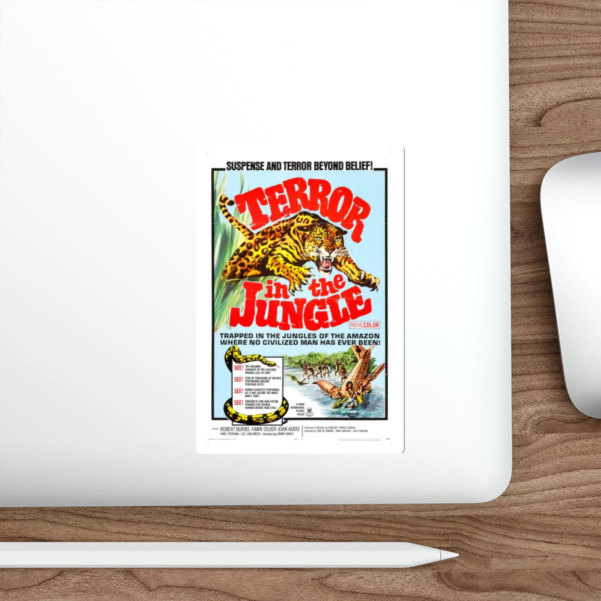 TERROR IN THE JUNGLE 1968 Movie Poster STICKER Vinyl Die-Cut Decal-The Sticker Space