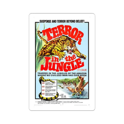 TERROR IN THE JUNGLE 1968 Movie Poster - STICKER Vinyl Kiss-Cut Decal 6 Inch White - The Sticker Space