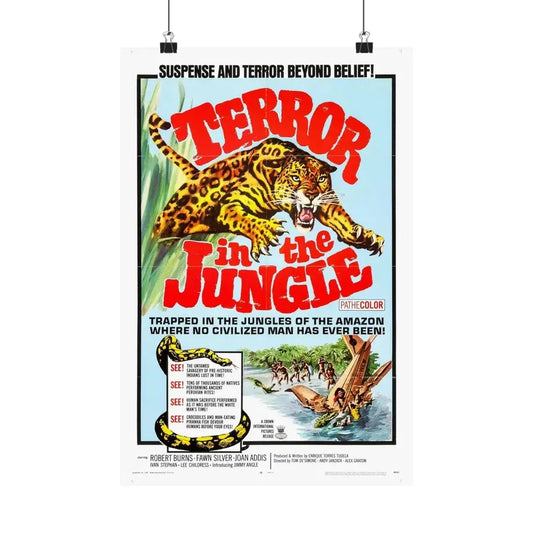 TERROR IN THE JUNGLE 1968 - Paper Movie Poster 12″ x 18″ Matte - The Sticker Space