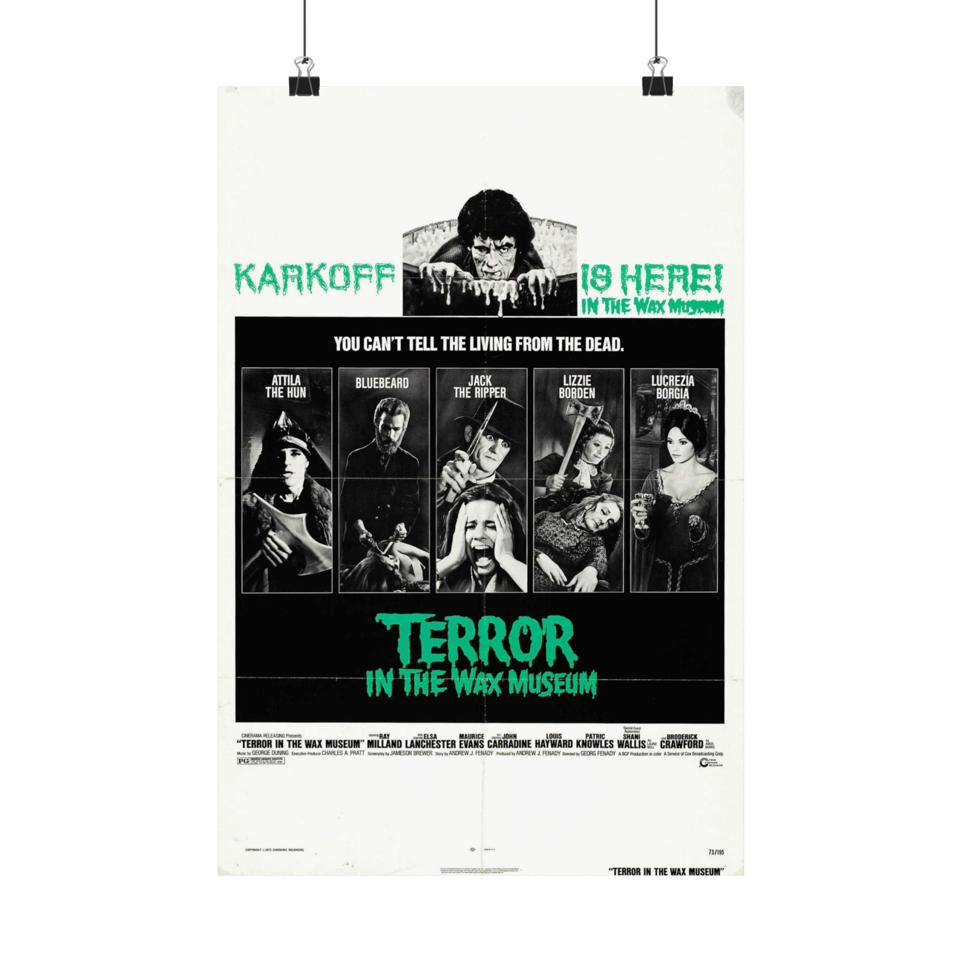 TERROR IN THE WAX MUSEUM 1973 - Paper Movie Poster-12″ x 18″-The Sticker Space