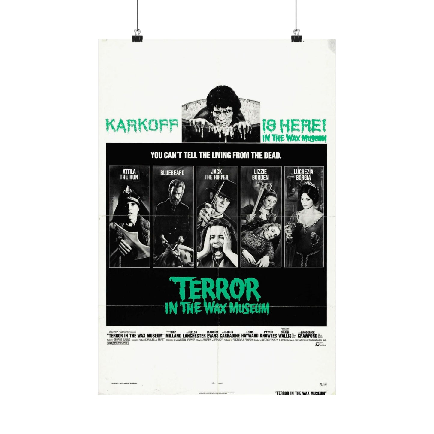 TERROR IN THE WAX MUSEUM 1973 - Paper Movie Poster-16″ x 24″-The Sticker Space