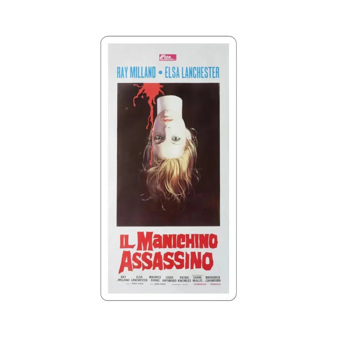 TERROR IN THE WAX MUSEUM (ITALIAN) 1973 Movie Poster - STICKER Vinyl Kiss-Cut Decal 4 Inch White - The Sticker Space