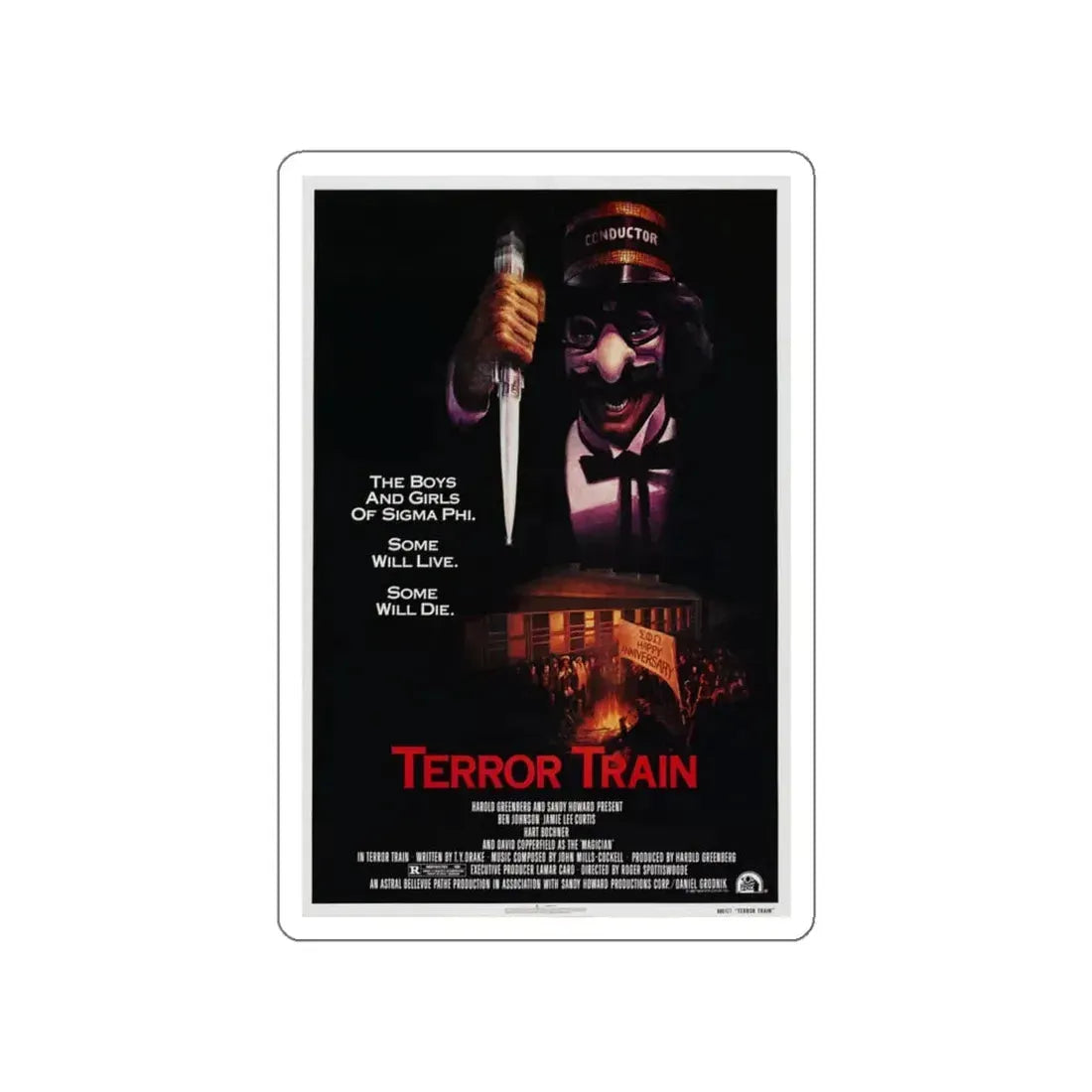 TERROR TRAIN 1980 Movie Poster STICKER Vinyl Die-Cut Decal 6 Inch - The Sticker Space