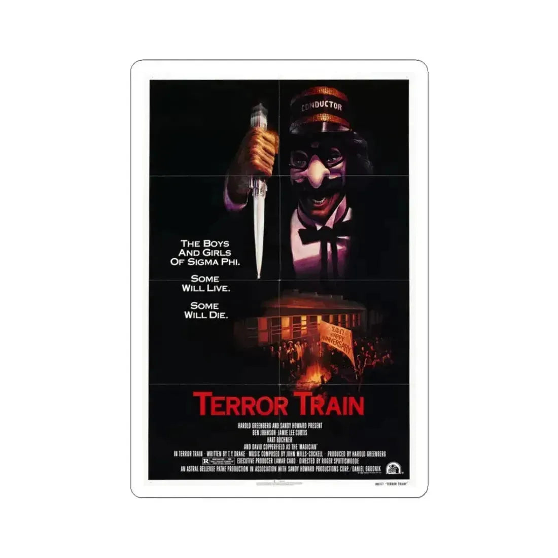 Terror Train 1980 Movie Poster - STICKER Vinyl Kiss-Cut Decal 3 Inch White - The Sticker Space