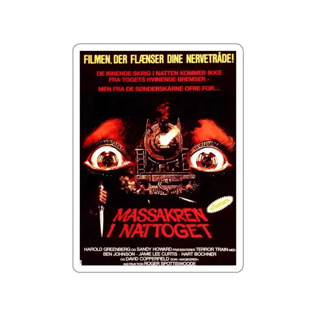 TERROR TRAIN (DANISH) 1980 Movie Poster STICKER Vinyl Die-Cut Decal 3 Inch - The Sticker Space
