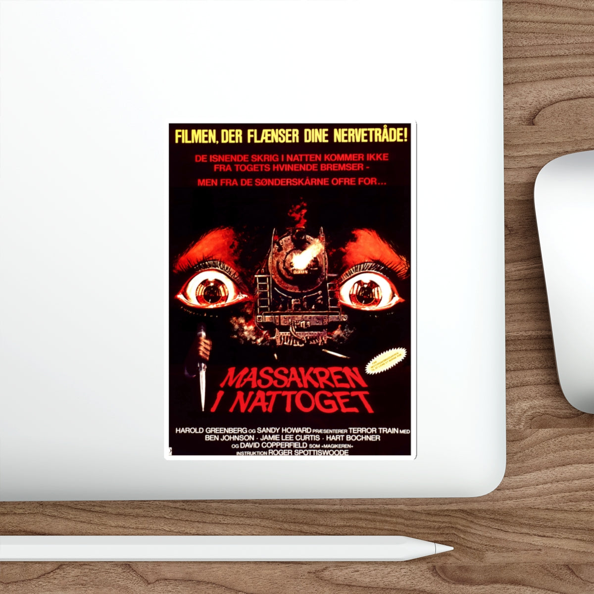 TERROR TRAIN (DANISH) 1980 Movie Poster STICKER Vinyl Die-Cut Decal-The Sticker Space