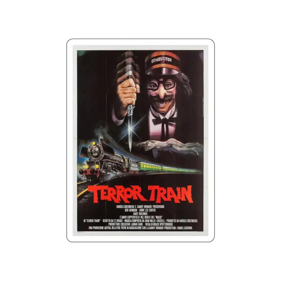 TERROR TRAIN (ITALIAN) 1980 Movie Poster STICKER Vinyl Die-Cut Decal 4 Inch - The Sticker Space