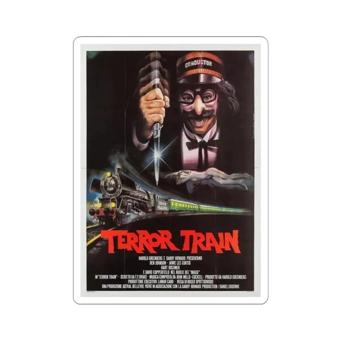 TERROR TRAIN (ITALIAN) 1980 Movie Poster - STICKER Vinyl Kiss-Cut Decal 4 Inch White - The Sticker Space