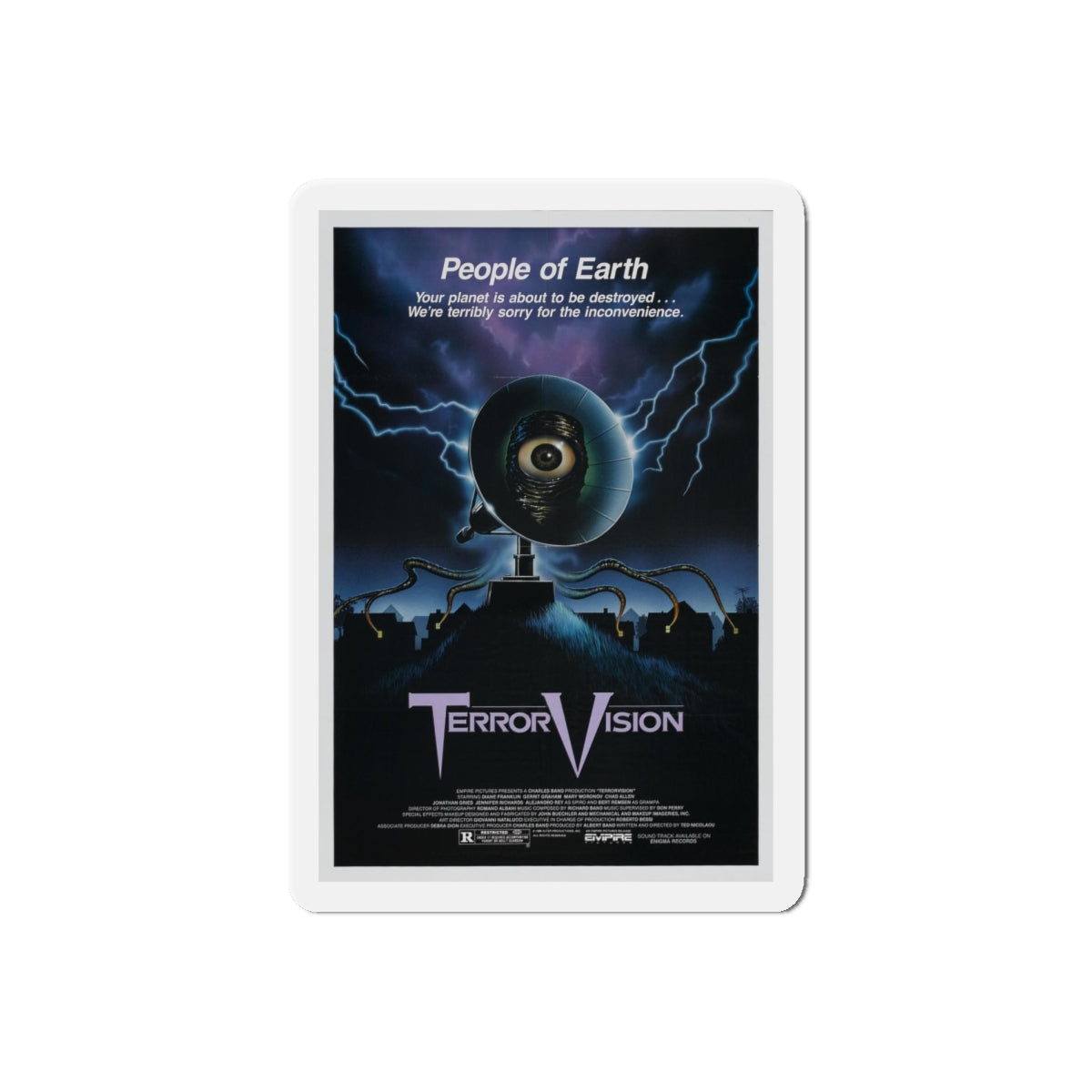 TERRORVISION 1986 Movie Poster - Refrigerator Magnet-6 Inch-Die-Cut-1 pc-The Sticker Space