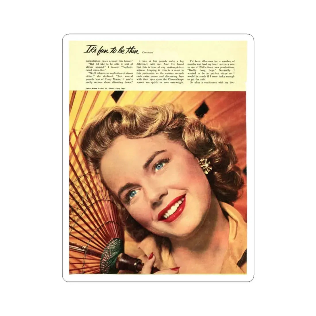 Terry Moore #420 (Vintage Female Icon) STICKER Vinyl Kiss-Cut Decal 3 Inch White - The Sticker Space