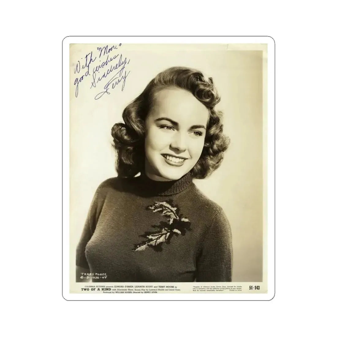Terry Moore #487 (Vintage Female Icon) STICKER Vinyl Kiss-Cut Decal 6 Inch White - The Sticker Space
