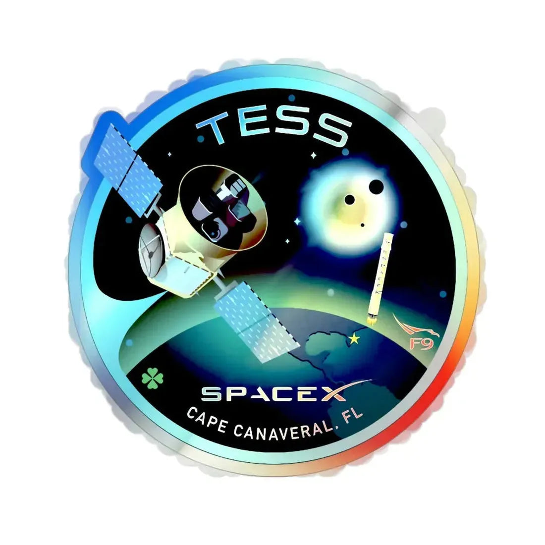 TESS (SpaceX) Holographic STICKER Die-Cut Vinyl Decal 3 Inch Holographic - The Sticker Space