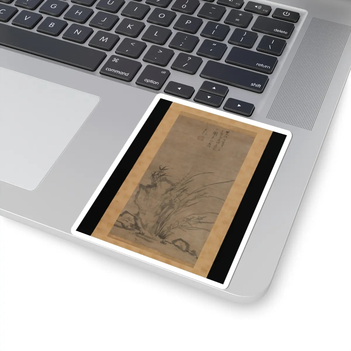 Tesshū Tokusai - Orchids, Bamboo, Briars, and Rocks - mid-14th century v1 - STICKER Vinyl Kiss-Cut Decal