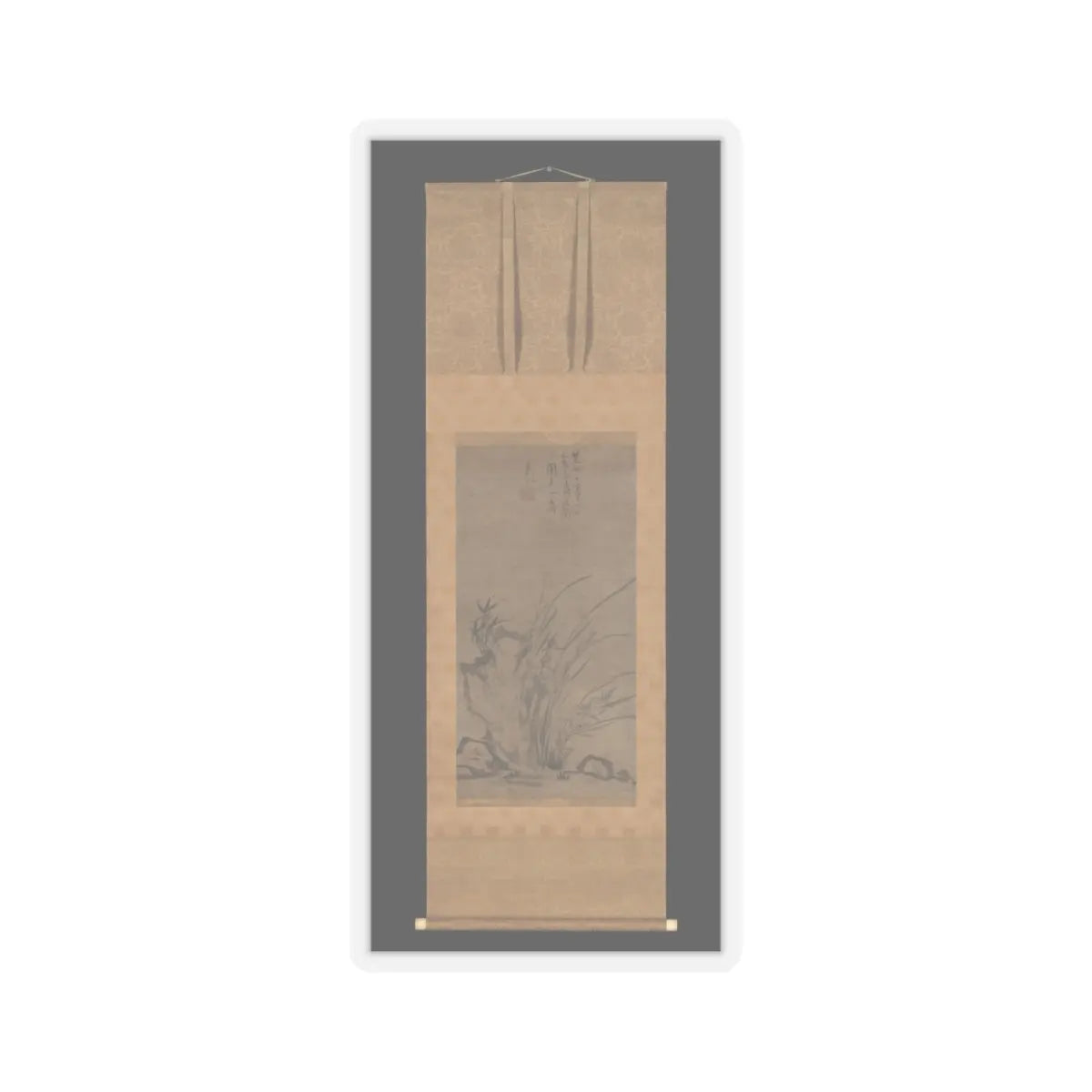 Tesshū Tokusai - Orchids, Bamboo, Briars, and Rocks - mid-14th century v2 - STICKER Vinyl Kiss-Cut Decal