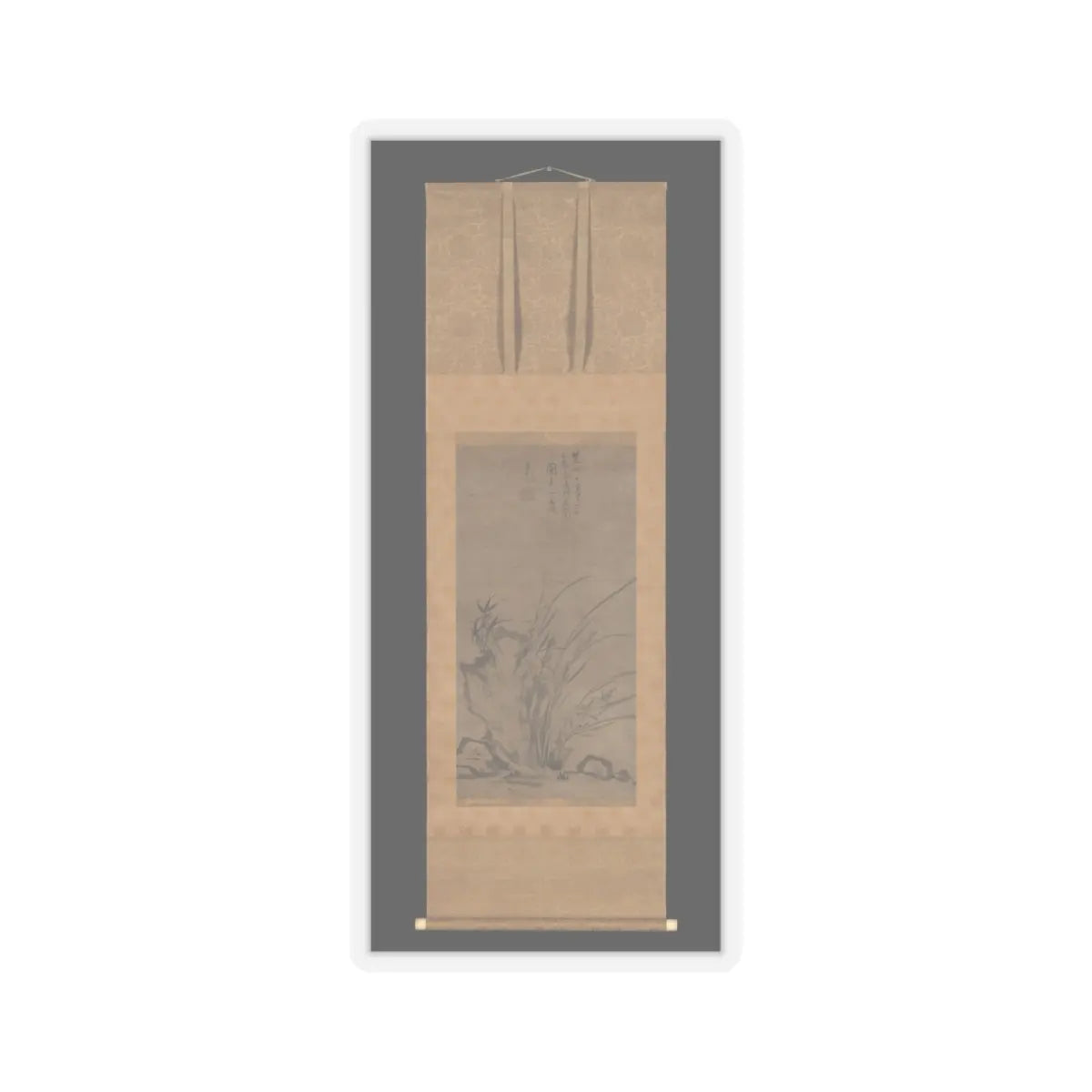 Tesshū Tokusai - Orchids, Bamboo, Briars, and Rocks - mid-14th century v2 - STICKER Vinyl Kiss-Cut Decal