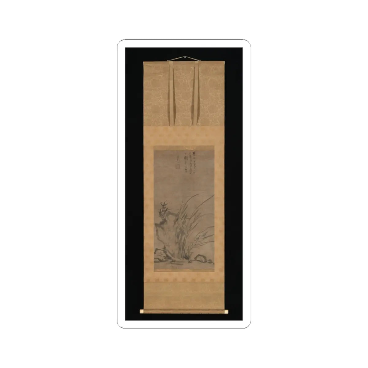 Tesshū Tokusai - Orchids, Bamboo, Briars, and Rocks - mid-14th century v2 - STICKER Vinyl Kiss-Cut Decal