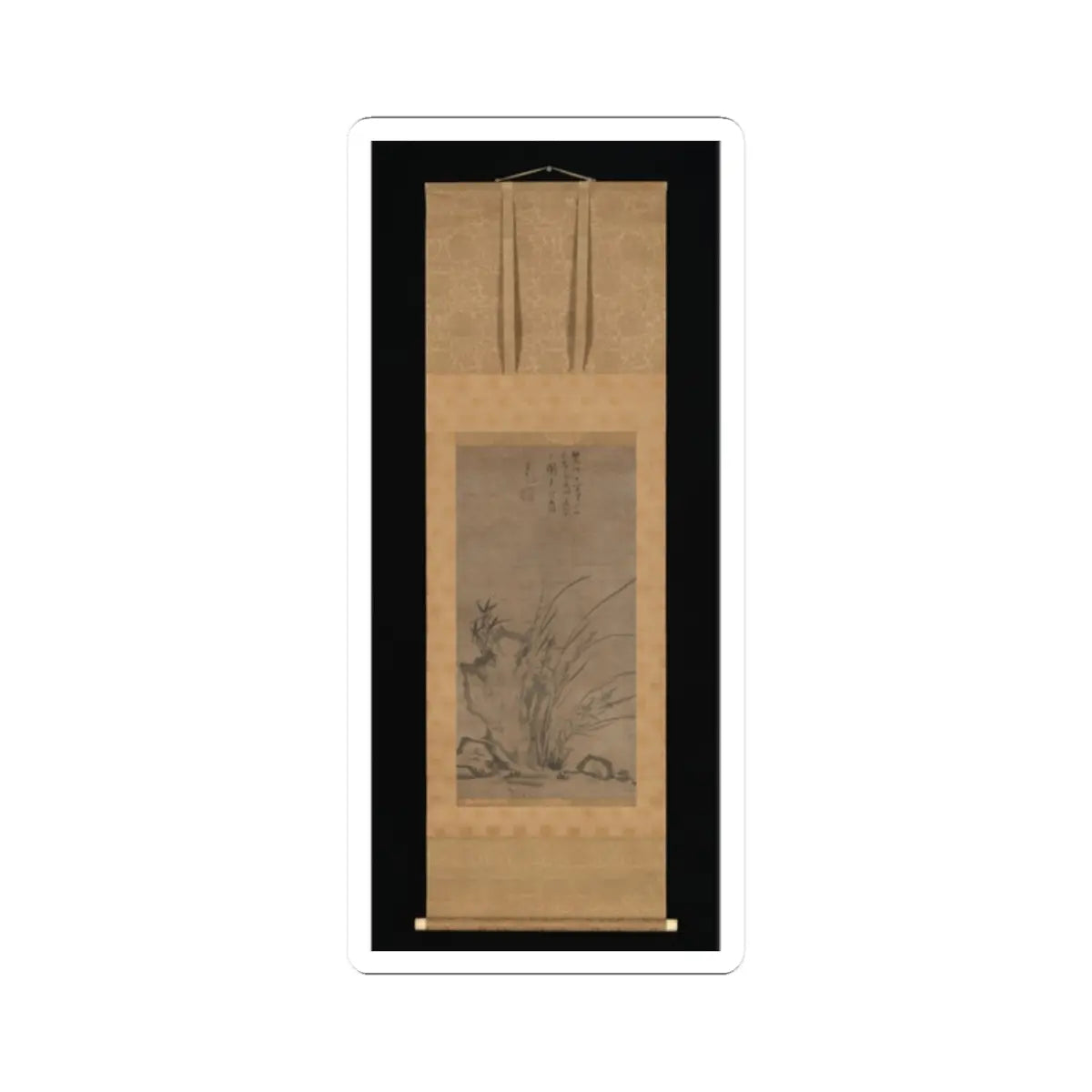 Tesshū Tokusai - Orchids, Bamboo, Briars, and Rocks - mid-14th century v2 - STICKER Vinyl Kiss-Cut Decal