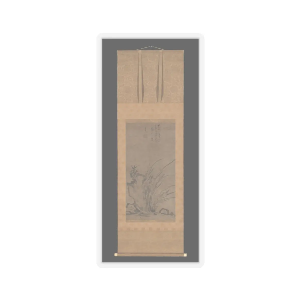 Tesshū Tokusai - Orchids, Bamboo, Briars, and Rocks - mid-14th century v2 - STICKER Vinyl Kiss-Cut Decal