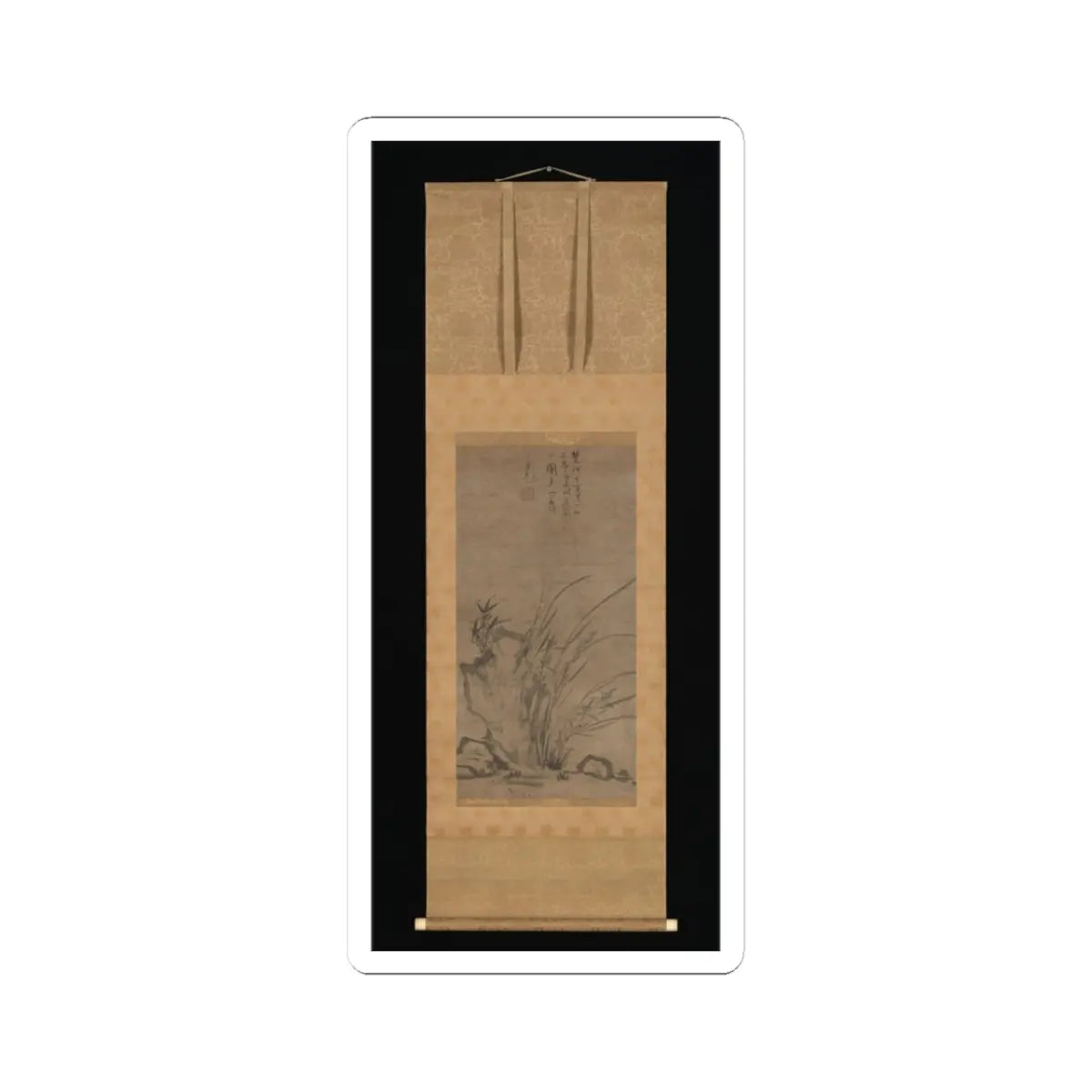 Tesshū Tokusai - Orchids, Bamboo, Briars, and Rocks - mid-14th century v2 - STICKER Vinyl Kiss-Cut Decal