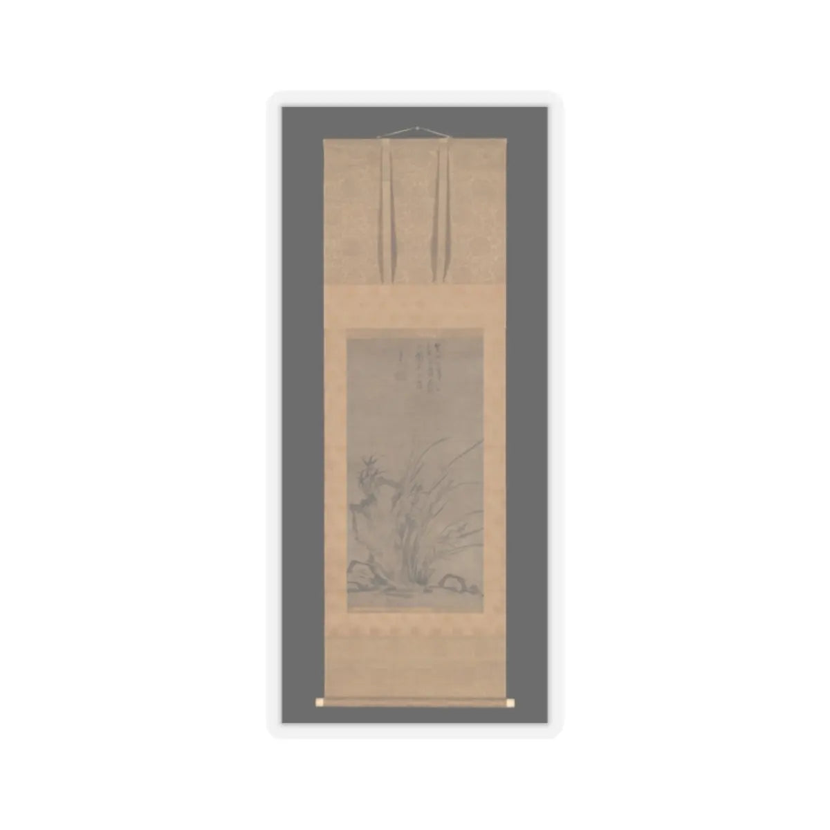 Tesshū Tokusai - Orchids, Bamboo, Briars, and Rocks - mid-14th century v2 - STICKER Vinyl Kiss-Cut Decal