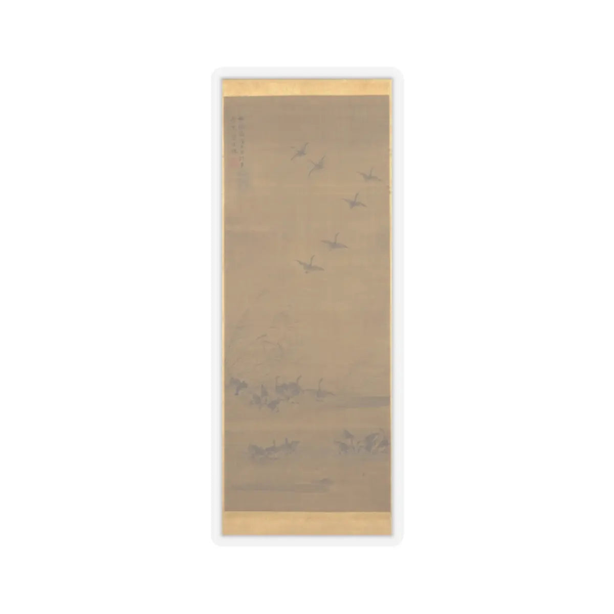 Tesshū Tokusai - Reeds and Geese - 1343 v2 - STICKER Vinyl Kiss-Cut Decal