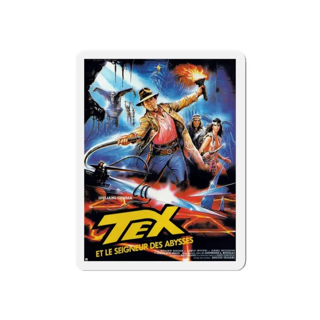 TEX AND THE LORD OF THE DEEP 1985 Movie Poster - Refrigerator Magnet 4 Inch Die-Cut - The Sticker Space