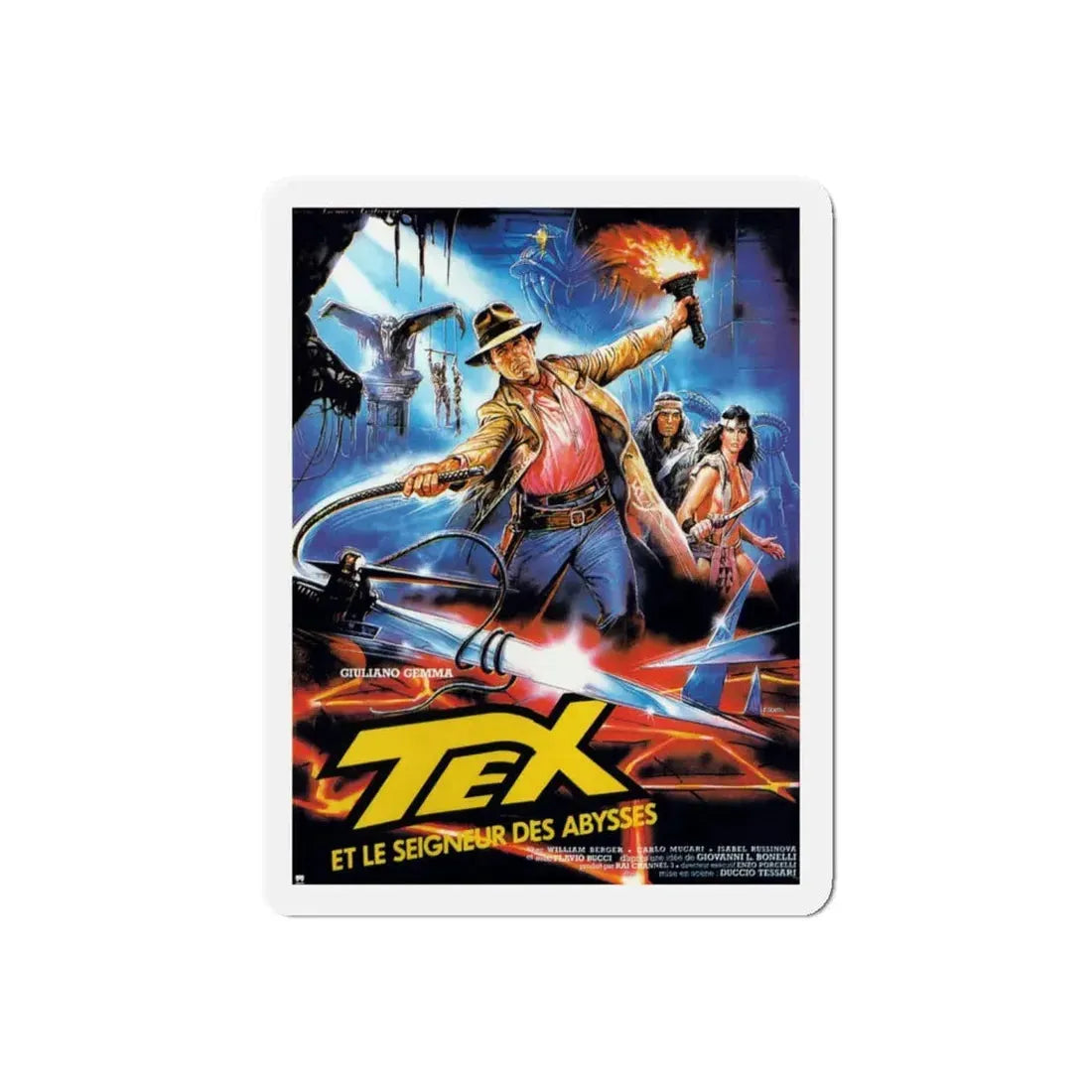 TEX AND THE LORD OF THE DEEP 1985 Movie Poster - Refrigerator Magnet 5 Inch Die-Cut - The Sticker Space