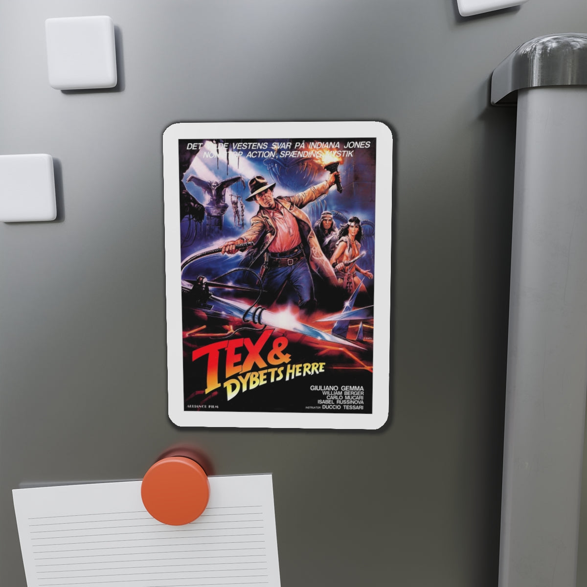 TEX AND THE LORD OF THE DEEP (DANISH) 1985 Movie Poster - Refrigerator Magnet-The Sticker Space