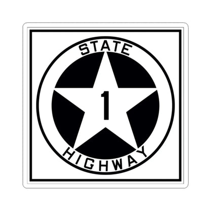 Texas 1 1917 (Texas) (Road Sign) STICKER Vinyl Kiss-Cut Decal 2 Inch White - The Sticker Space