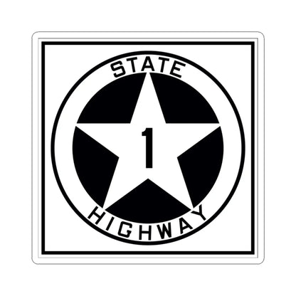 Texas 1 1917 (Texas) (Road Sign) STICKER Vinyl Kiss-Cut Decal 3 Inch White - The Sticker Space