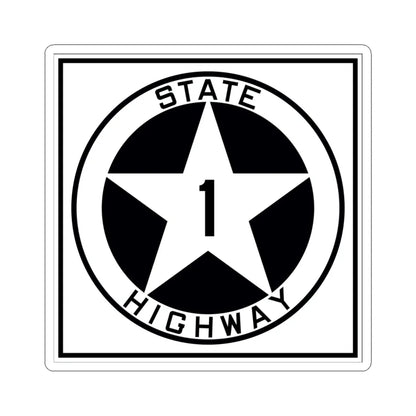 Texas 1 1917 (Texas) (Road Sign) STICKER Vinyl Kiss-Cut Decal 4 Inch White - The Sticker Space