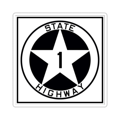 Texas 1 1917 (Texas) (Road Sign) STICKER Vinyl Kiss-Cut Decal 6 Inch White - The Sticker Space