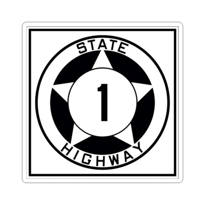 Texas 1 1935 (Texas) (Road Sign) STICKER Vinyl Kiss-Cut Decal 2 Inch White - The Sticker Space